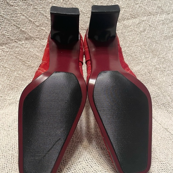 WHITE MOUNTAIN WOMEN’S RED SUEDE ANKLE BOOTIES SIZE 6 - Picture 3 of 13